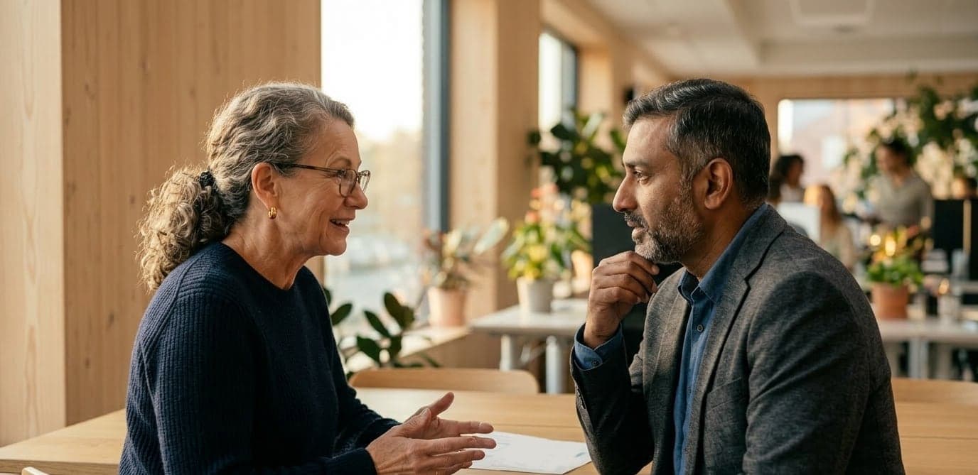 A team continuing a shared company conversation